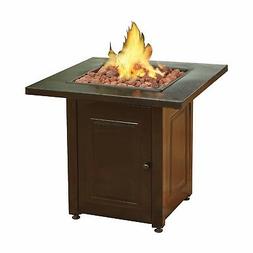 Antique Hammered Bronze Finish Outdoor Gas Table